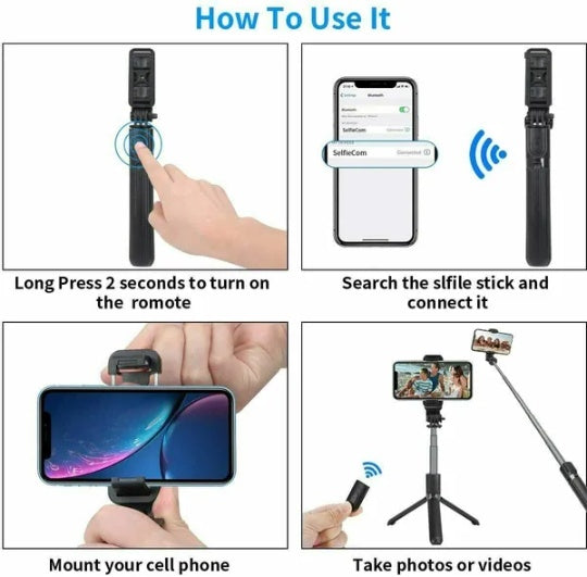 Selfie Stick Tripod Remote Desktop Stand Cell Phone Holder For    US