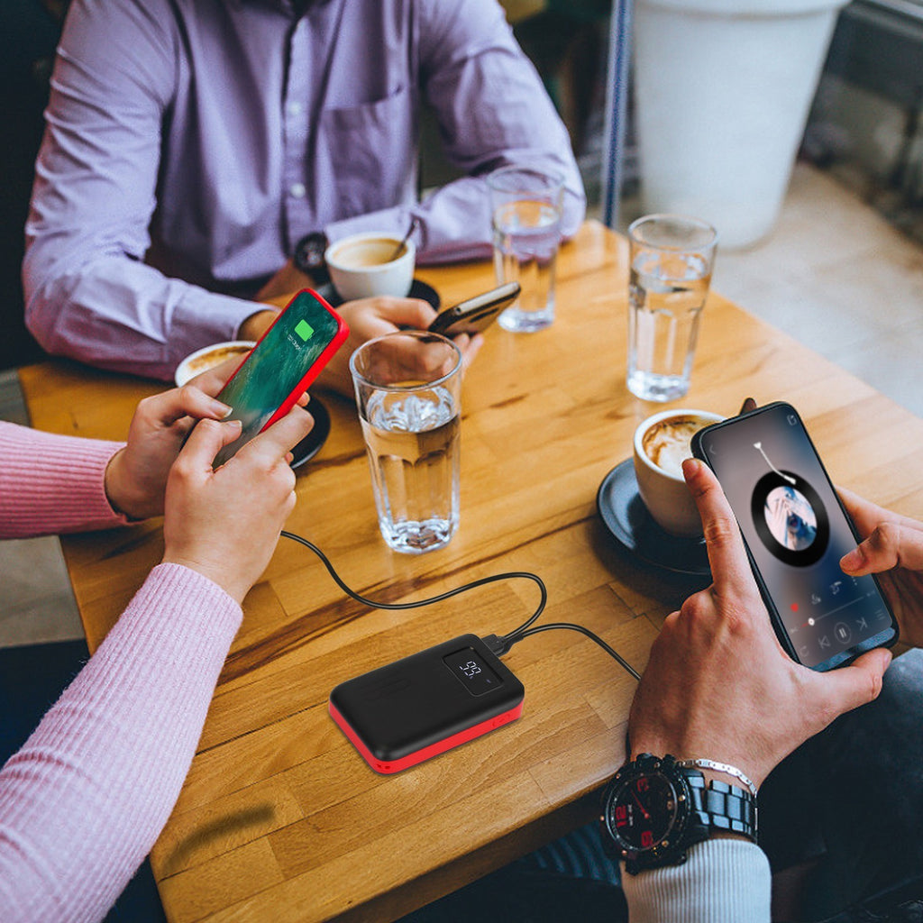 Portable Power Bank with Flashlight and Multiple Charging Ports