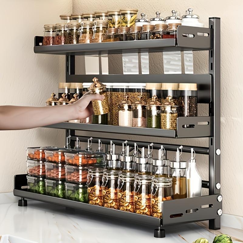 Stainless Steel Spice Rack – Neat, Multi-Layer Kitchen Storage