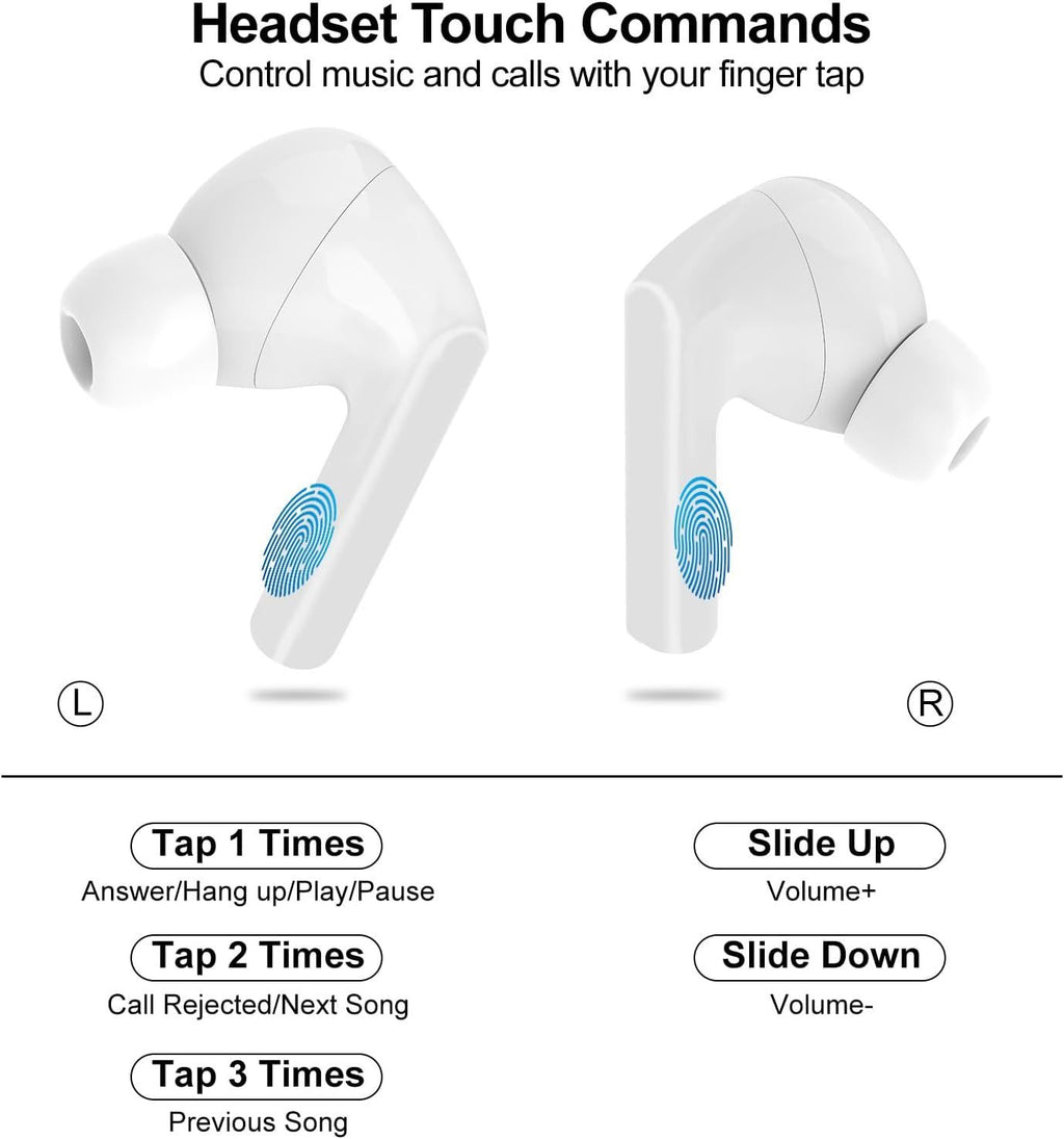Noise-Cancelling Bluetooth Wireless Earbuds for iPhone & Android